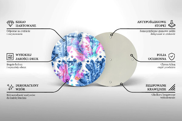 Glas Herdabdeckplatte Federn-Boho-Illustration