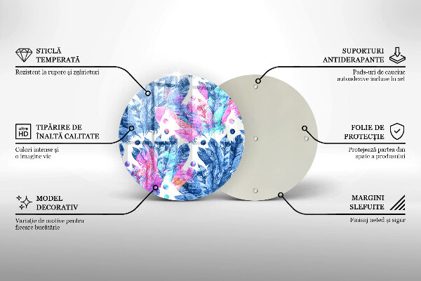 Glas Herdabdeckplatte Federn-Boho-Illustration