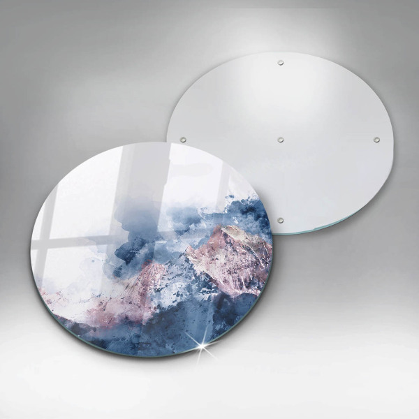 Glas Herdabdeckplatte Abstrakt bemalte Berge