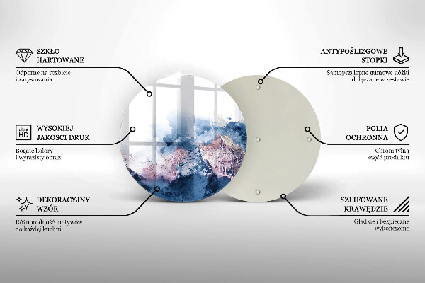 Glas Herdabdeckplatte Abstrakt bemalte Berge