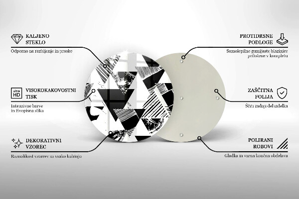Glas Herdabdeckplatte Geometrische Dreiecke