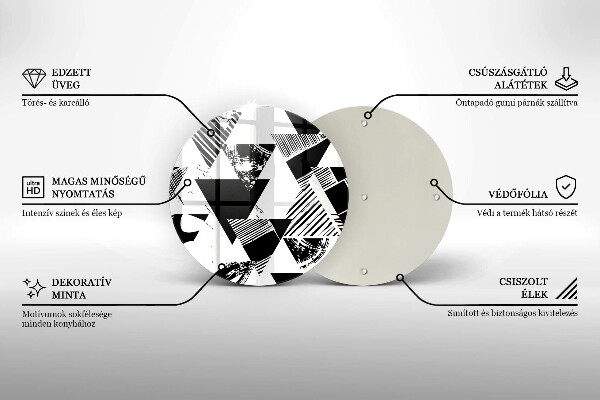 Glas Herdabdeckplatte Geometrische Dreiecke