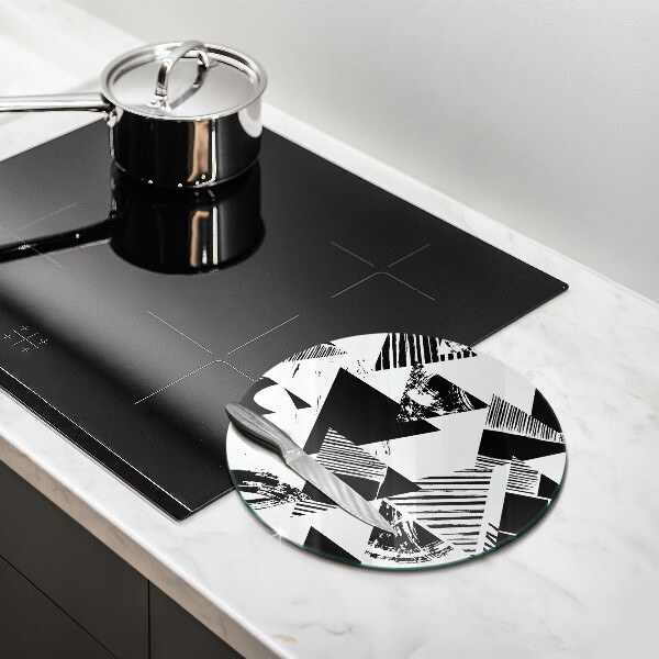 Glas Herdabdeckplatte Geometrische Dreiecke