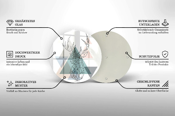 Glas Herdabdeckplatte Abstrakter Hirsch