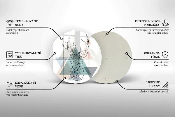 Glas Herdabdeckplatte Abstrakter Hirsch