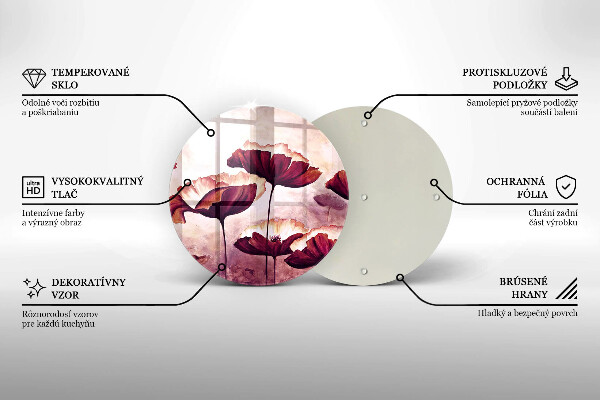 Glas Herdabdeckplatte Blumenmalerei