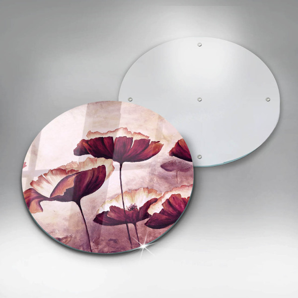 Glas Herdabdeckplatte Blumenmalerei