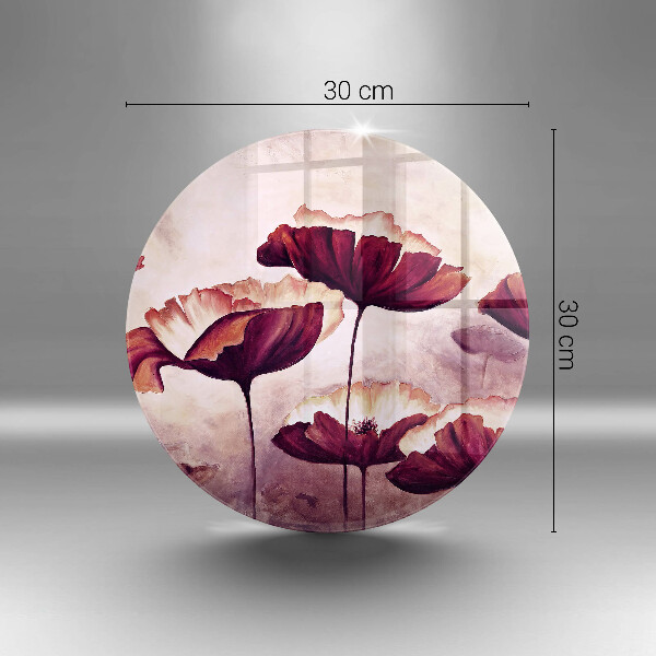 Glas Herdabdeckplatte Blumenmalerei