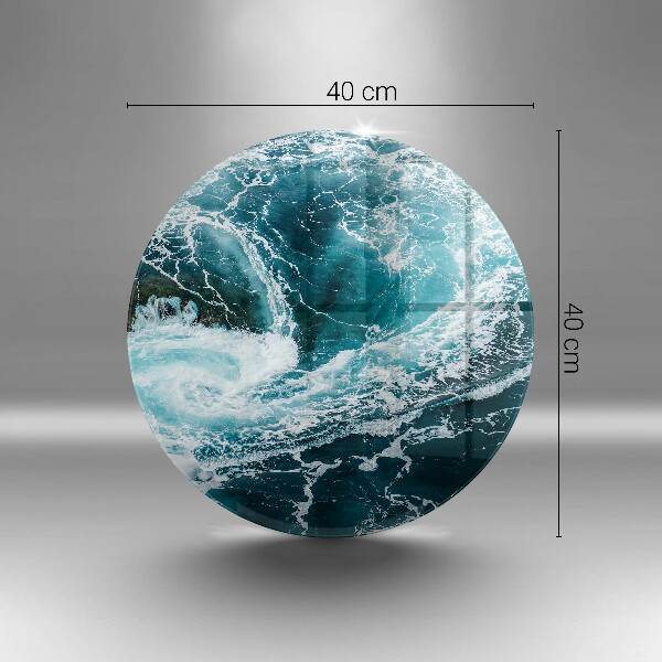 Glas Herdabdeckplatte Schäumende Wasserwellen