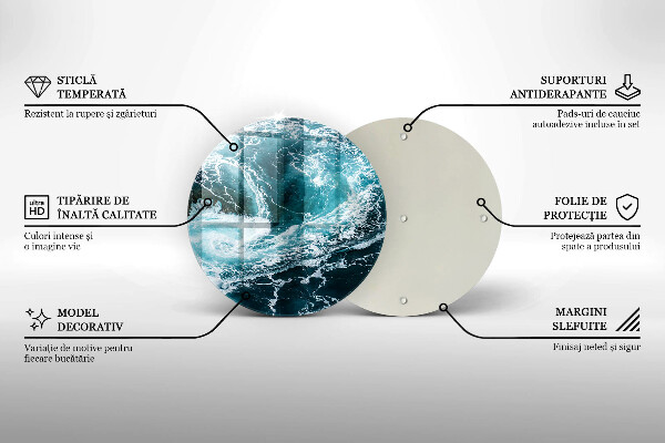 Glas Herdabdeckplatte Schäumende Wasserwellen