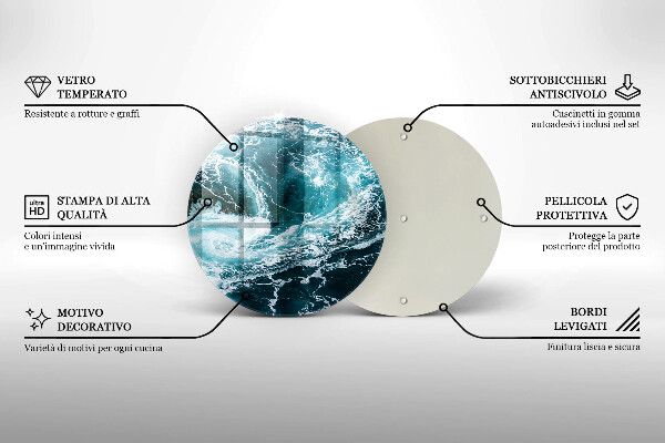 Glas Herdabdeckplatte Schäumende Wasserwellen