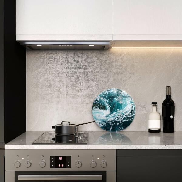 Glas Herdabdeckplatte Schäumende Wasserwellen