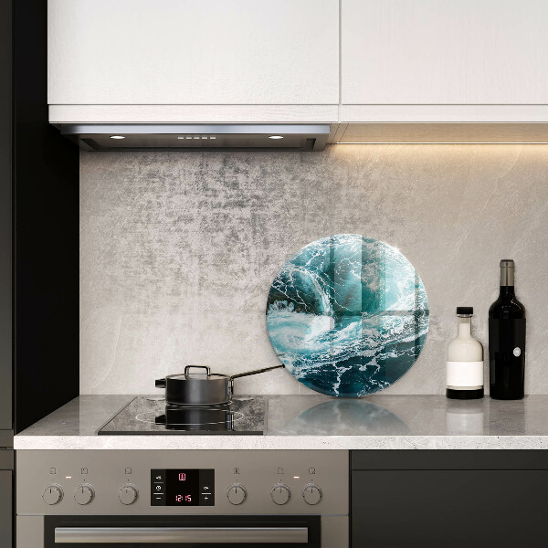 Glas Herdabdeckplatte Schäumende Wasserwellen