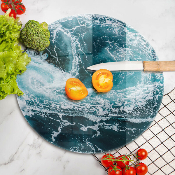 Glas Herdabdeckplatte Schäumende Wasserwellen