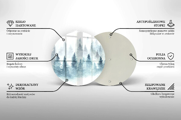 Glas Herdabdeckplatte Gemalter Winterwald
