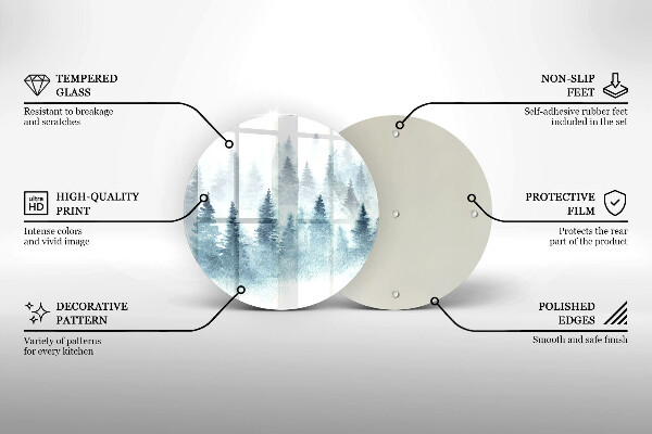 Glas Herdabdeckplatte Gemalter Winterwald