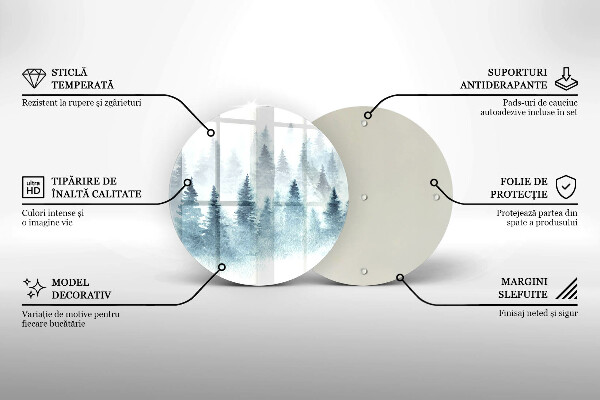 Glas Herdabdeckplatte Gemalter Winterwald