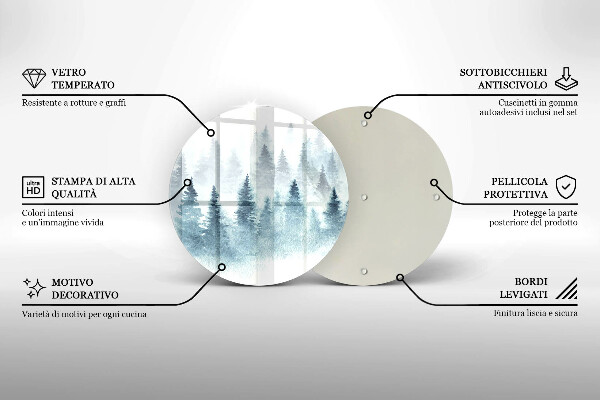 Glas Herdabdeckplatte Gemalter Winterwald
