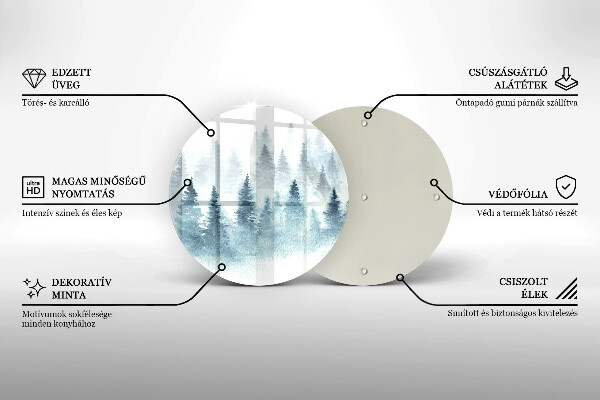 Glas Herdabdeckplatte Gemalter Winterwald