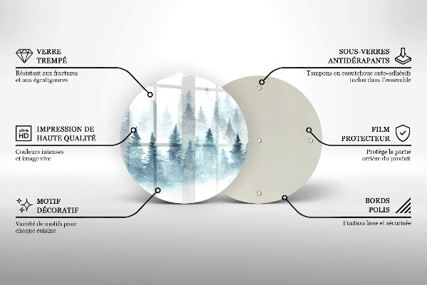 Glas Herdabdeckplatte Gemalter Winterwald