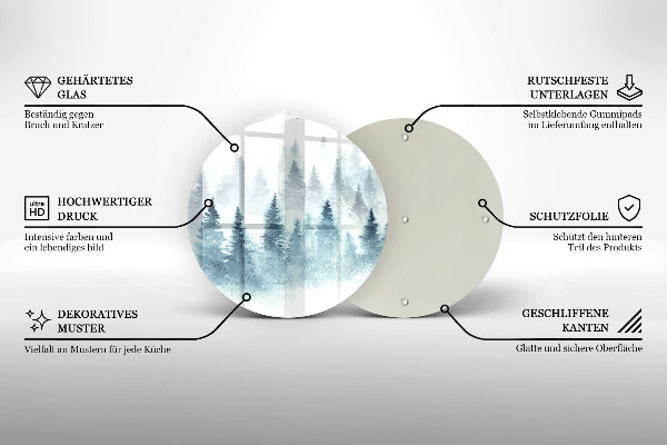 Glas Herdabdeckplatte Gemalter Winterwald