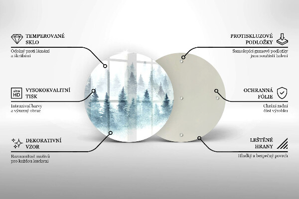 Glas Herdabdeckplatte Gemalter Winterwald