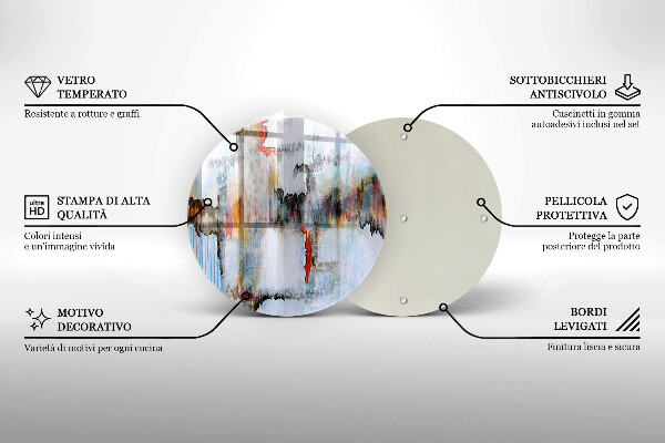 Glas Herdabdeckplatte Abstraktionsfarben