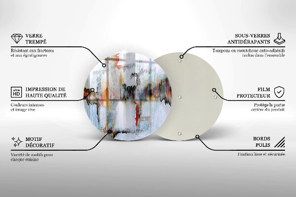 Glas Herdabdeckplatte Abstraktionsfarben