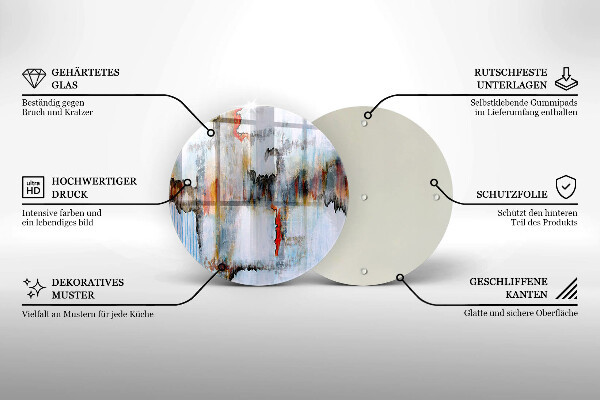 Glas Herdabdeckplatte Abstraktionsfarben