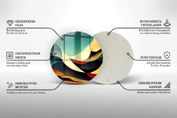 Glas Herdabdeckplatte Formabstraktion