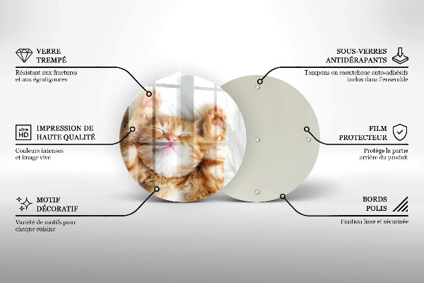 Glas Herdabdeckplatte Kleines süßes Kätzchen