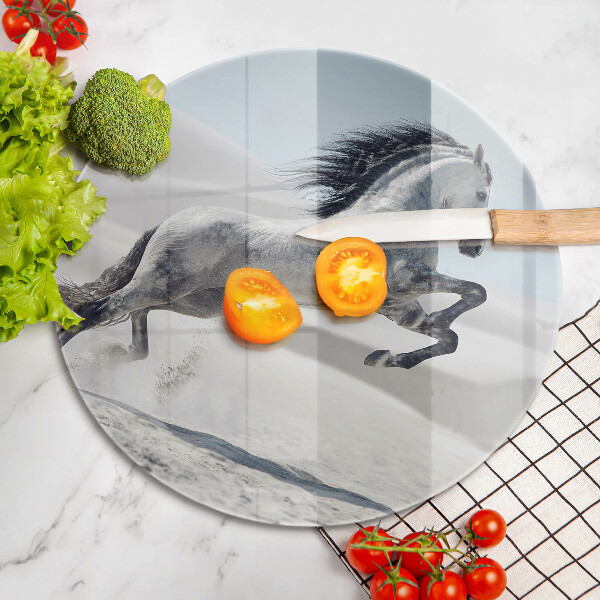 Glas Herdabdeckplatte Weißes Pferdeross