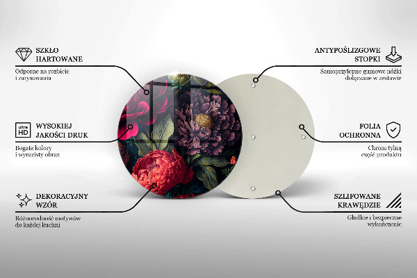 Glas Herdabdeckplatte Schöne Blumen