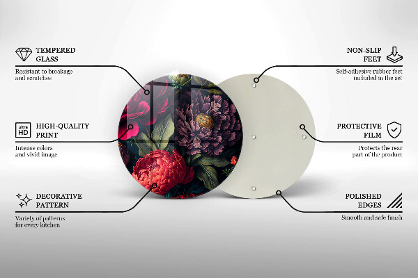 Glas Herdabdeckplatte Schöne Blumen