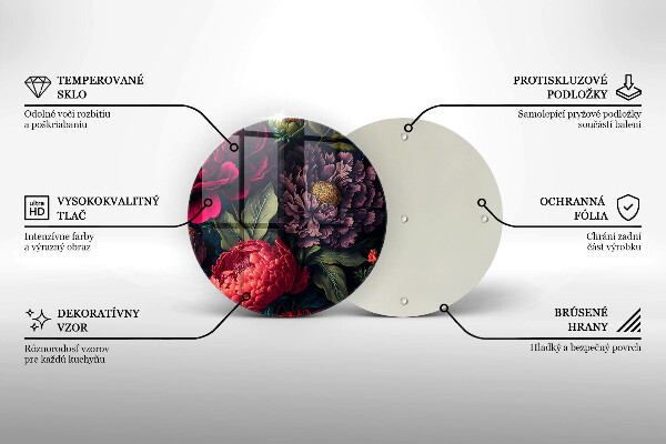 Glas Herdabdeckplatte Schöne Blumen