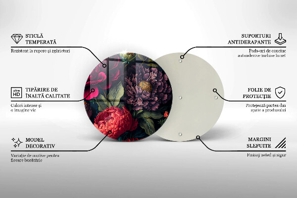 Glas Herdabdeckplatte Schöne Blumen