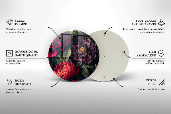 Glas Herdabdeckplatte Schöne Blumen