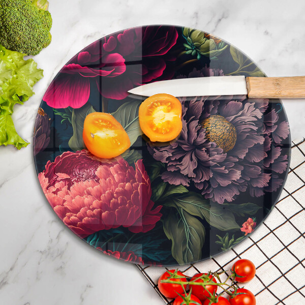 Glas Herdabdeckplatte Schöne Blumen