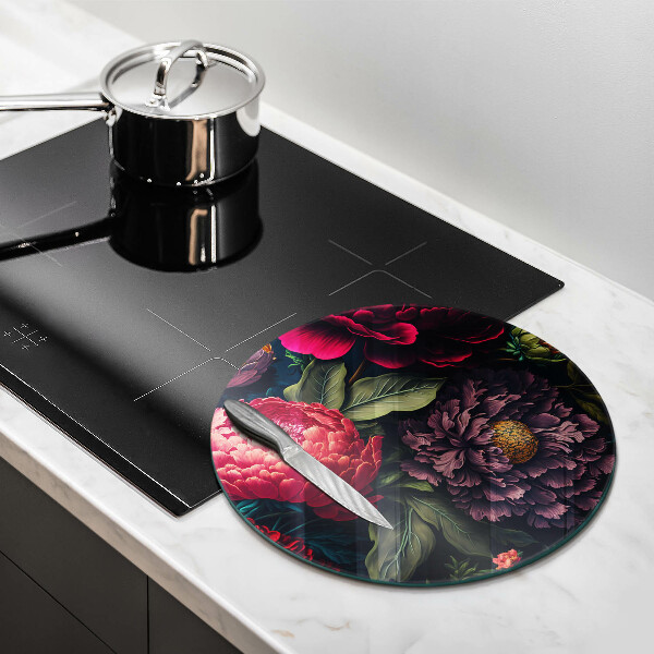 Glas Herdabdeckplatte Schöne Blumen