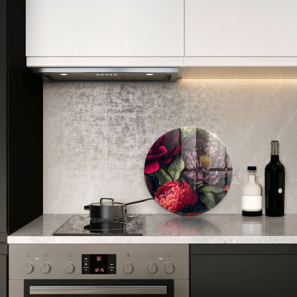 Glas Herdabdeckplatte Schöne Blumen