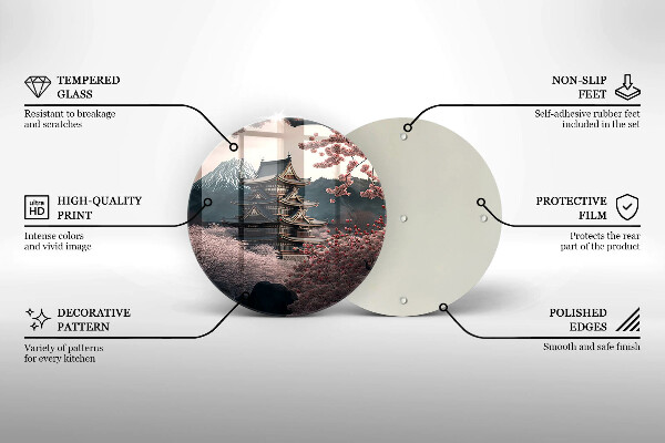 Glas Herdabdeckplatte Japanische Baulandschaft
