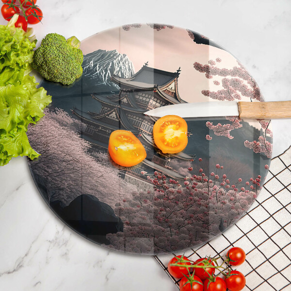 Glas Herdabdeckplatte Japanische Baulandschaft