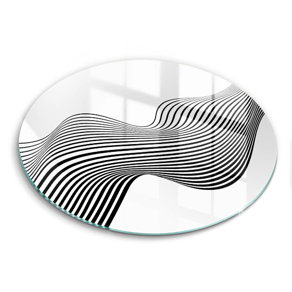 Glas Herdabdeckplatte Lineare Abstraktion