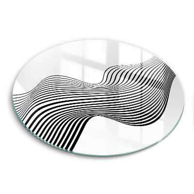 Glas Herdabdeckplatte Lineare Abstraktion