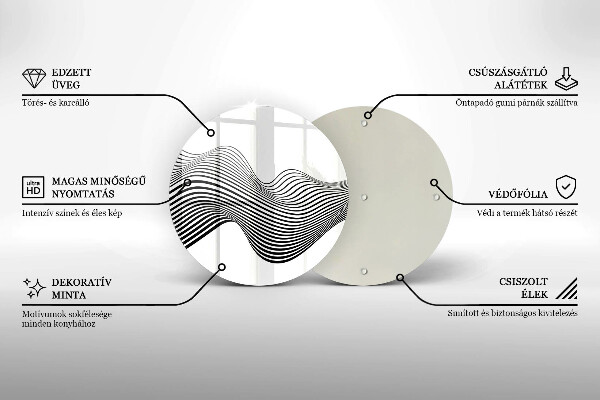 Glas Herdabdeckplatte Lineare Abstraktion