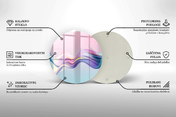 Glas Herdabdeckplatte Pastellabstraktion