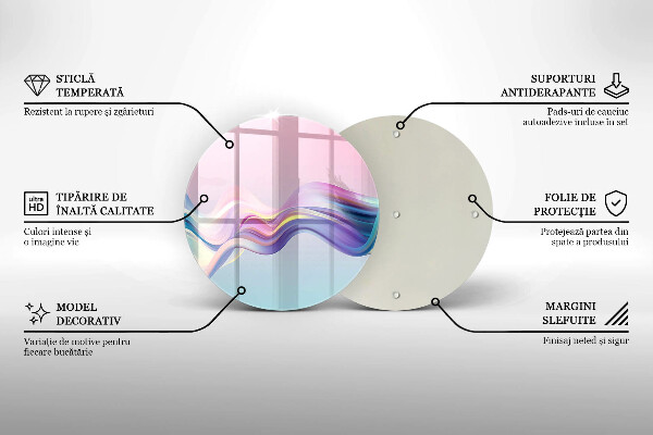 Glas Herdabdeckplatte Pastellabstraktion