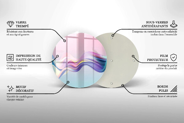 Glas Herdabdeckplatte Pastellabstraktion