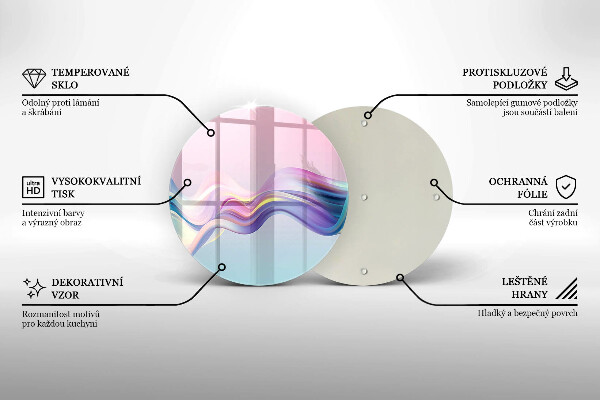 Glas Herdabdeckplatte Pastellabstraktion
