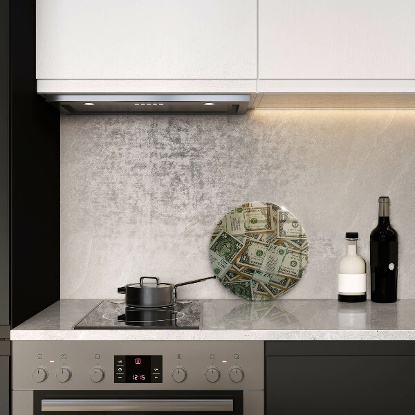 Glas Herdabdeckplatte Gelddollar